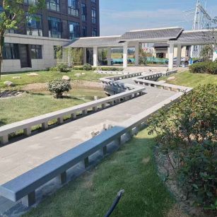 邢台 芝麻灰小区坐凳&栏杆安装效果