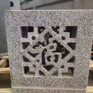 邢台 芝麻白花岗岩镂空雕花灯笼