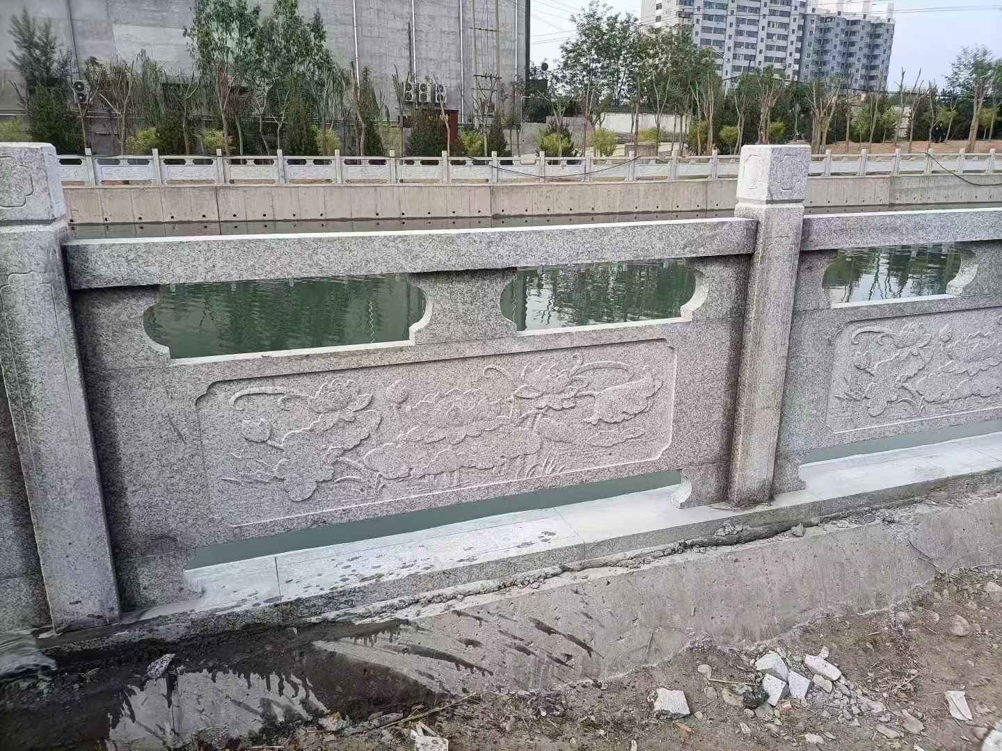 邢台 芙蓉白大花桥梁、河道，石材栏杆、围栏、护栏