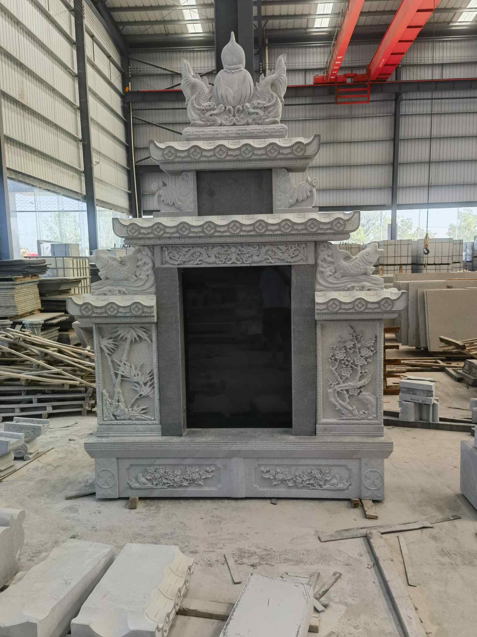 邢台 芝麻灰高档墓碑、土墓，一套也支持定做