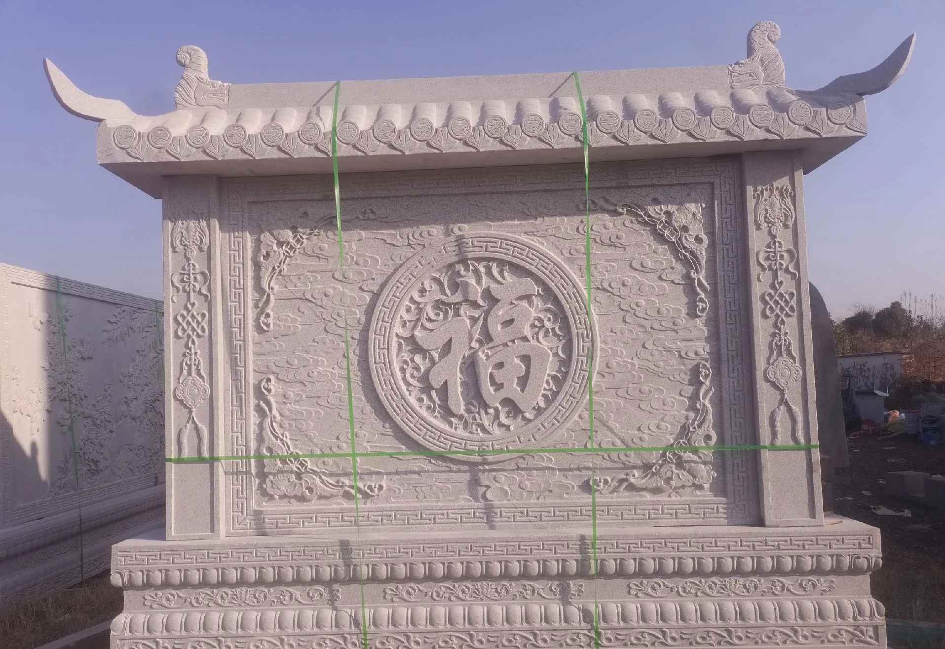 邢台 芝麻白花岗岩屏风，照壁，影壁